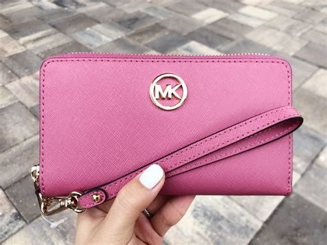 royal pink michael kors wallet|Michael Kors pink wristlet wallet.